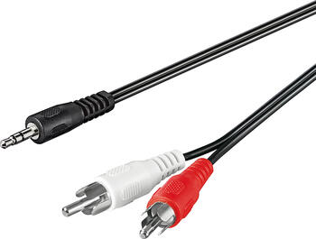 0,5m Audio Adapterkabel AUX, 3,5mm Klinke zu Stereo Cinch-Stecker, CU, goobay