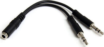 StarTech Y-Kabel 3.5mm/ 2x 3.5mm Klinke, schwarz 