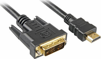2m HDMI DVI-D Sharkoon Videokabel-Adapter Schwarz 