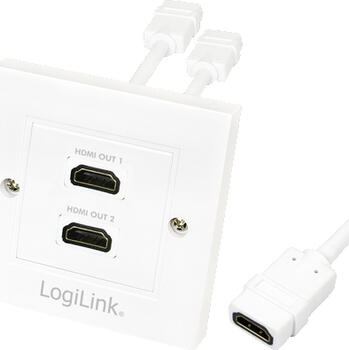 LogiLink HDMI 1.4 Wanddose mit 2x HDMI Buchse 