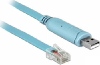3m Delock Adapter USB 2.0 Typ-A Stecker > 1 x Seriell RS-232 RJ45 Stecker blau