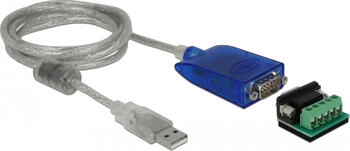 Delock Adapter USB Typ-A zu Seriell RS-422/485 DB9 mit Überspannungsschutz 600 W und erweiterter Temperaturbereich