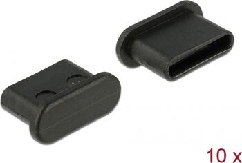 10er-Pack Delock Staubschutz für USB Type-C Buchse ohne Griff schwarz