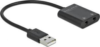 Delock Audio Splitter USB Typ-A zu 2 x Klinkenbuchse Kunststoff