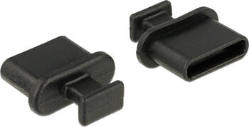 10er-Pack Delock Staubschutz für USB Type-C Buchse mit Griff schwarz