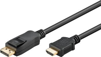 3m High-Speed DisplayPort 1.2 > HDMI 1.4 stecker/ stecker für 4k/30Hz schwarz goobay