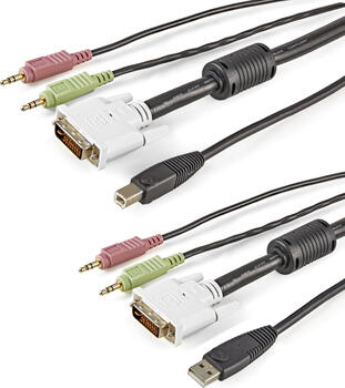 1.8m StarTech 4-in-1 USB DVI KVM Kabel mit Audio und Mikrofon