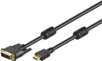 1m DVI / HDMI-Kabel Stecker/ Stecker vergoldet goobay überträgt digitale Videosignale in beide Richtungen