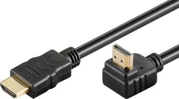 1m High-Speed 1.4 HDMI-Kabel gewinkelt stecker/ stecker mit Ethernet für 4k/30Hz schwarz