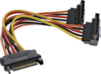 0,15m SATA Strom-Y-Kabel, SATA Buchse an 2x SATA Stecker 