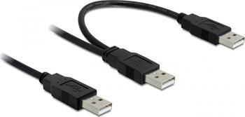0,7m USB 2.0 Y-Kabel, 1x USB-A auf 2x USB-A Delock 