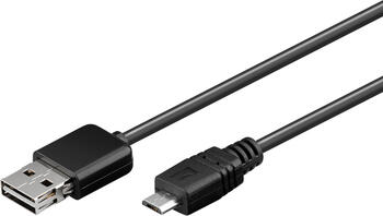 1m USB 2.0-Kabel TypA auf TypB micro easy goobay schwarz 