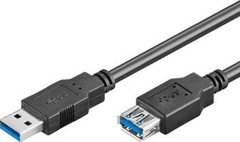 3m USB 3.0-Verlängerungskabel, Typ-A auf Typ-A, stecker/ buchse, (20 Gbit/s/ 5A) goobay, schwarz