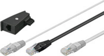 3m Anschlusskabelset speziell für DSL-Router Fritzbox TAE Adapter, 2x RJ45-Stecker > RJ45-Stecker (8P8C) , TAE-F