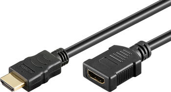 2m High-Speed 1.4 HDMI-Verlängerungskabel stecker/ buchse mit Ethernet für 4k/30Hz schwarz goobay