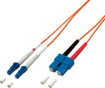 2m LWL Duplexkabel LC-Stecker -> SC-Stecker, orange Equip