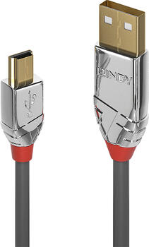 5m USB Kabel Stecker A an Mini-B USB Stecker, grau USB 2.0 