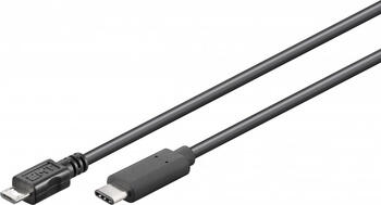0,6m USB 2.0-Kabel, Typ-C auf Typ-B-Micro stecker/ stecker (0,48 Gbit/s/ 2,5 W) goobay, schwarz