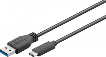 0,5m USB 3.0-Kabel, Typ-C auf Typ-A stecker/ stecker (5 Gbit/s/ 15 W), Sync & Charge, goobay, schwarz