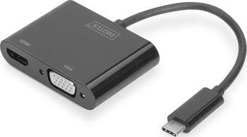 Digitus USB-C auf HDMI/VGA Adapter schwarz 
