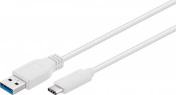0,2m USB 3.0-Kabel Gen 1, Typ-A auf Typ-C stecker/ stecker (5 Gbit/s/ 15 W), Sync & Charge, goobay, weiss
