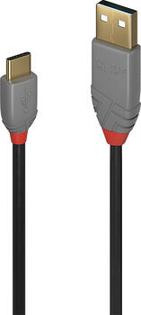 2m USB 2.0 Kabel USB A -> USB C Grau 