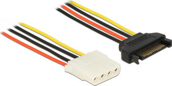 0,20m DeLOCK Stromkabel SATA 15-Pin Stecker auf Molex 4-Pin Buchse