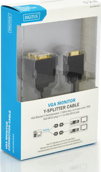 Digitus VGA Monitor Y-Verteilerkabel HD15 - 2xHD15