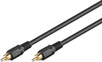 10 m goobay Cinch Audio-Video-Kabel mit vergoldeten Kontakten, schwarz