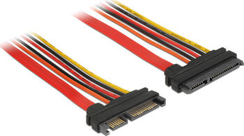 Delock Verlängerungskabel SATA 6 Gb/s 22 Pin Stecker > SATA 22 Pin Buchse (3,3 V + 5 V + 12 V) 10 cm