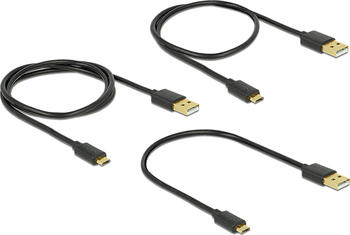 Delock Daten- und Schnellladekabel USB 2.0 Typ-A Stecker > USB 2.0 Typ Micro-B Stecker 3er Pack