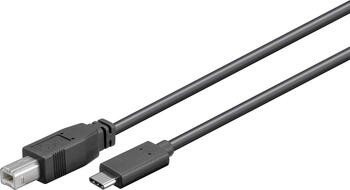 1m USB 2.0-Kabel, Typ-C auf Typ-B stecker/ stecker (0.48 Gbit/s) goobay, schwarz