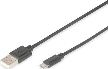 1,8m USB 2.0-Kabel USB A > micro B, stecker/stecker, schwarz Digitus