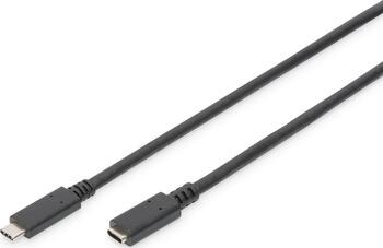 1,5m USB 2.0 Verlängerungskabel USB-C > USB-C, stecker/buchse, schwarz Digitus