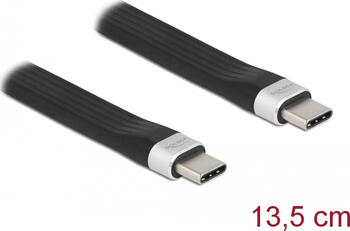0,135m Kabel USB 3.2 Typ-C > Type-C Flachbandkabel, PD 3 A E-Marker