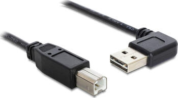 0,5m Delock Kabel EASY-USB 2.0 Typ-A Stecker gewinkelt links / rechts > USB 2.0 Typ-B Stecker