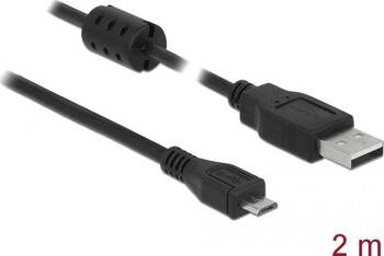 2m Delock Kabel USB 2.0 Typ-A Stecker > USB 2.0 Micro-B Stecker schwarz