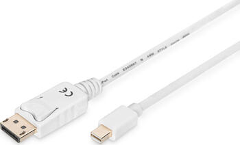 2m Digitus DisplayPort Kabel, Mini DisplayPort > DisplayPort stecker/stecker, weiss