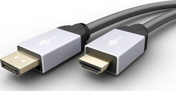 5m DisplayPort 1.2 > HDMI-Kabel 2.0 Stecker/ Stecker für 4k/60Hz schwarz goobay Plus