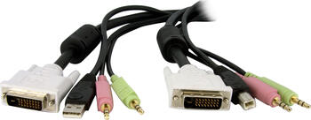 StarTech 4-in-1 USB Dual Link DVI-D KVM-Switch Kabel 