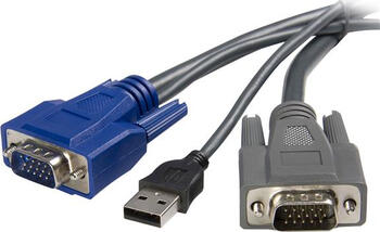 3m StarTech ultradünnes USB VGA KVM Kabel 2-in-1 Kabelsatz für KVM Switch / Umschalter