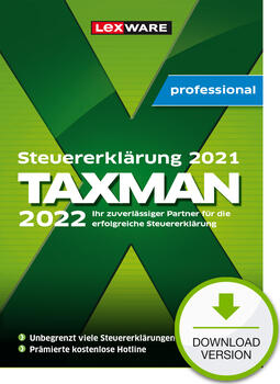 Lexware TAXMAN Professional  2022, 7-Platz, ESD 