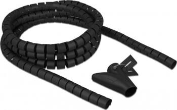 Delock Spiralschlauch mit Einziehwerkzeug 2,5 m x 20 mm schwarz