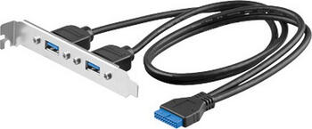 goobay Slotblende 2x USB 3.0 zur Nutzung der USB-Schnittstellen auf einem PC Mainboard