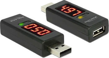 Delock USB Prüfer mit LED Anzeige für Volt und Ampere 
