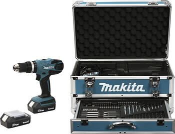 Makita HP457DWEX4 G-Serie Akku-Schlagbohrschrauber-Set inkl. Koffer + 2 Akkus 1.3Ah + Zubehör