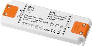 LED-Trafo 20W/ 12V für LEDs bis 20 Watt Gesamtlast 