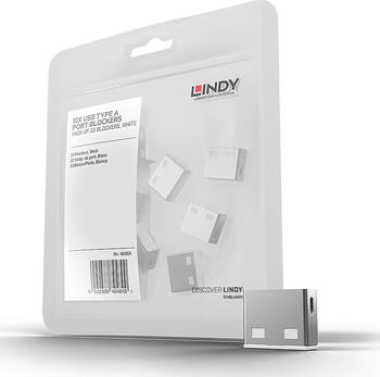 Lindy USB Port Blocker - Pack 4, ohne Schlüssel: Weiss 