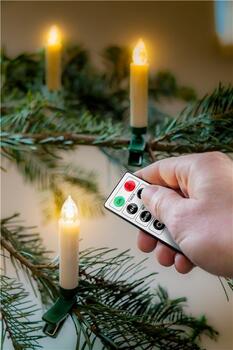 20er kabellose LED-Weihnachtsbaumkerzen, batteriebetrieben, mit Klemmen und IR-Fernbedienung