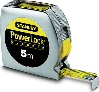 5m Stanley Bandmaß PowerLock mit Sichtfenster 